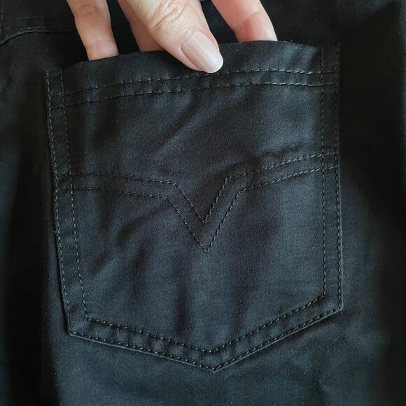 Vintage 90s VALENTINO Boutique Black Polished Cotton High-Waist Pants Made Italy - Picture 9 of 11